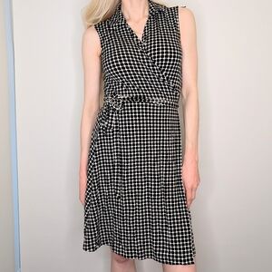 Vince Camuto Wrap Dress | Black & White Sundress | Size Small